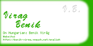 virag benik business card